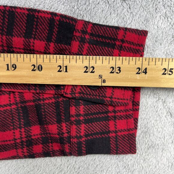 Swet Tailor Shirt Men XL Red Black Flannel Plaid Stretch Knit Collared Button-Up - Picture 10 of 12